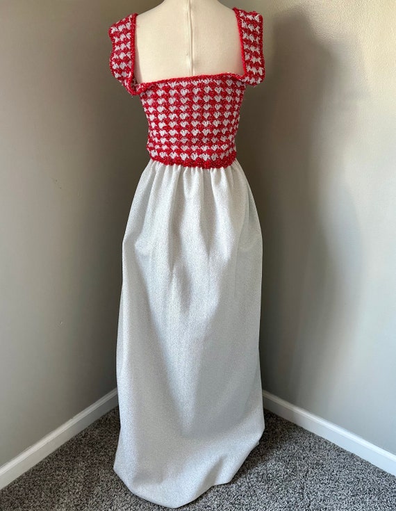 Vtg Crocheted Top Maxi Dress - image 4