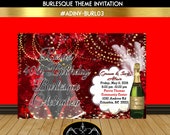 Items Similar To Burlesque Birthday Party Invitation Diamonds And