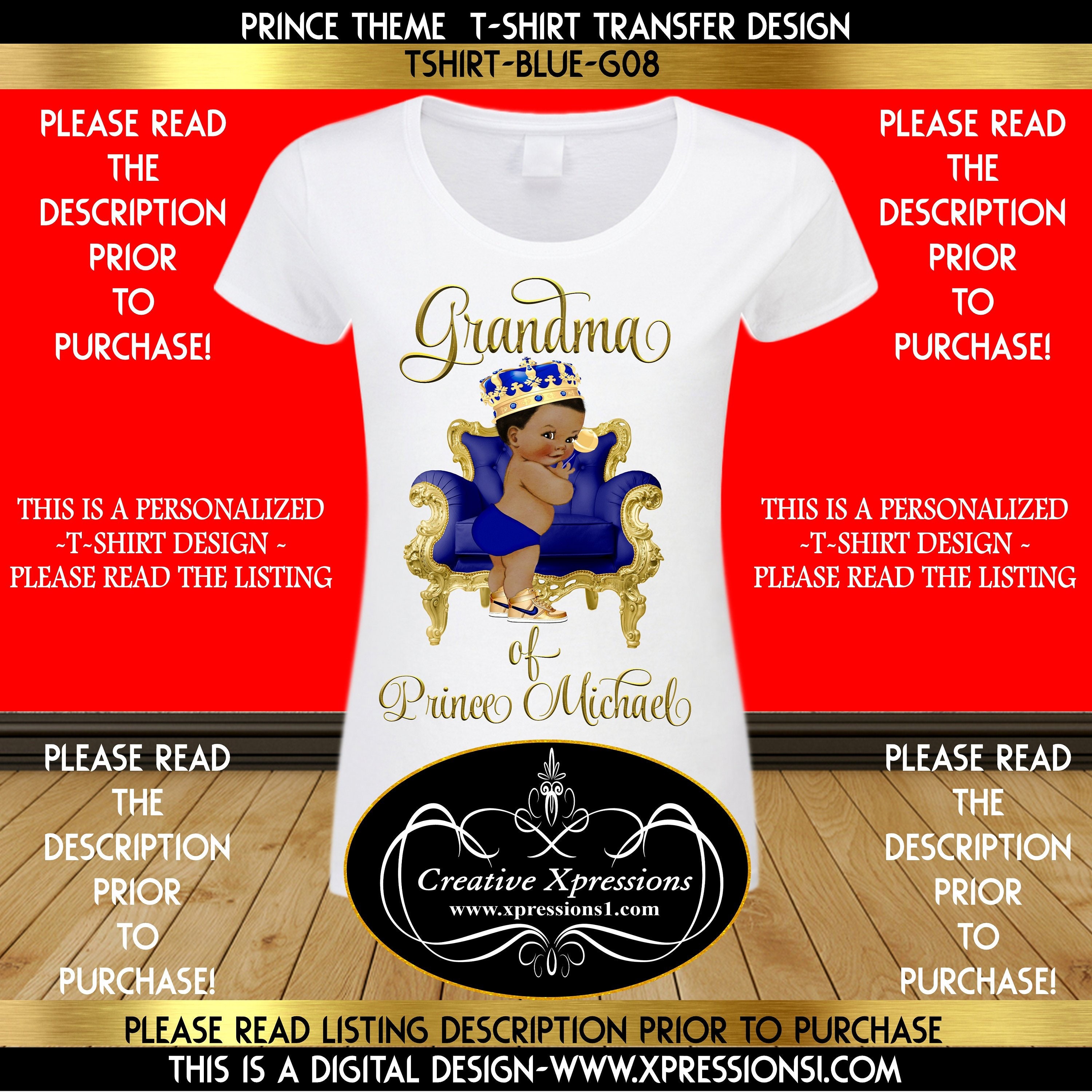 Baby Shower Tshirt Transfer Royal Prince Prince Theme Etsy