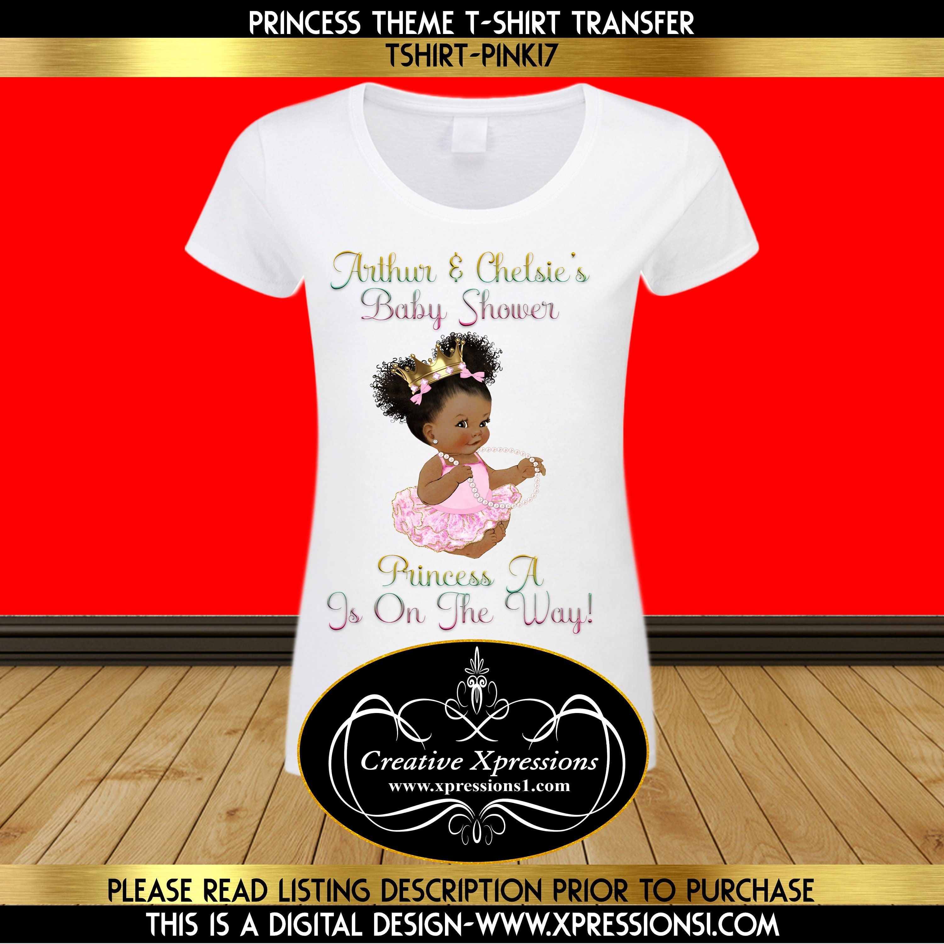 Baby Shower Tshirt Transfer Royal Princess Design 50
