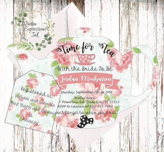Time For Tea With The Bride To Be Tea Party Bridal Shower Etsy