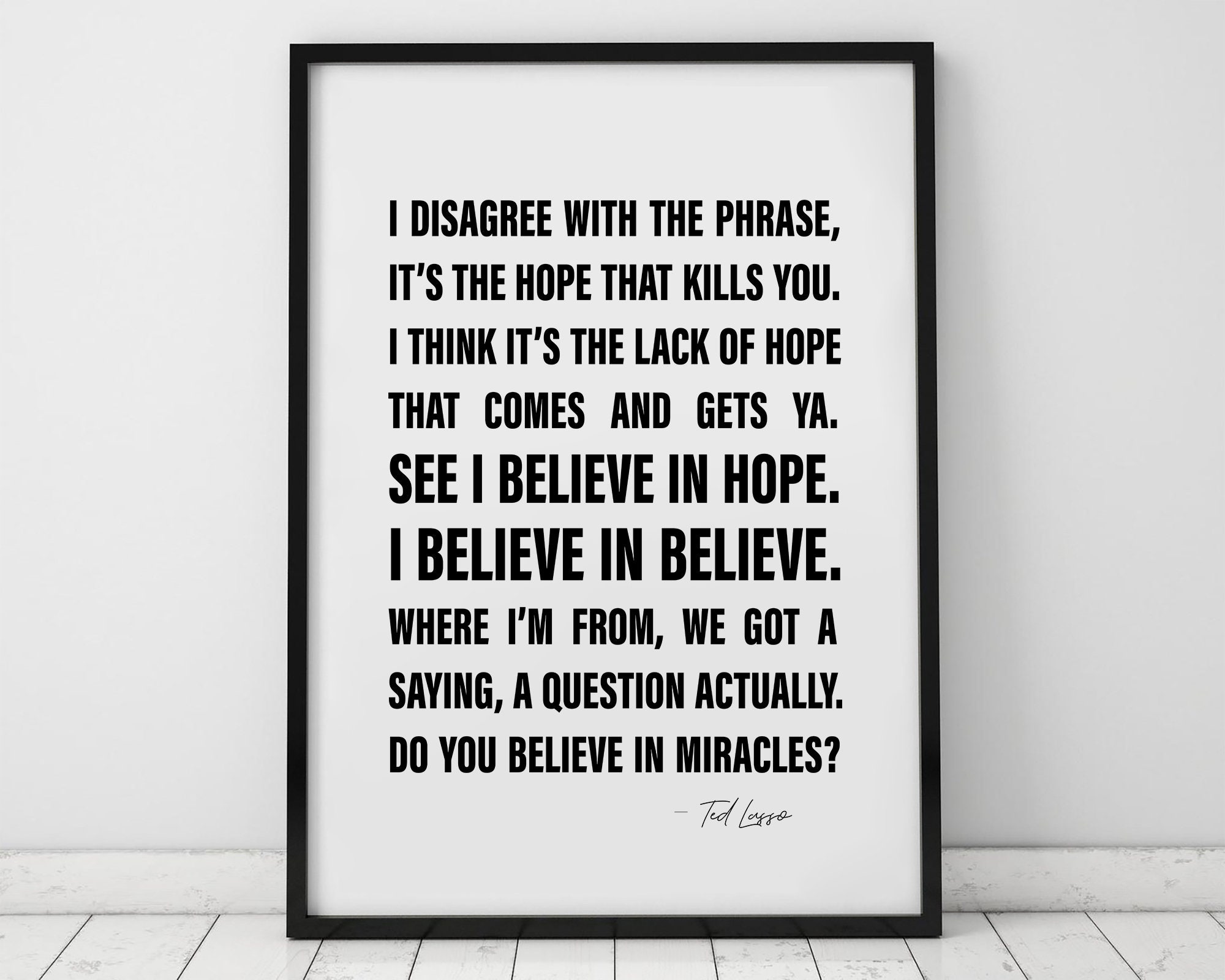 Art Digital Print Ted Lasso Quote Hope Quote Wall Art Etsy