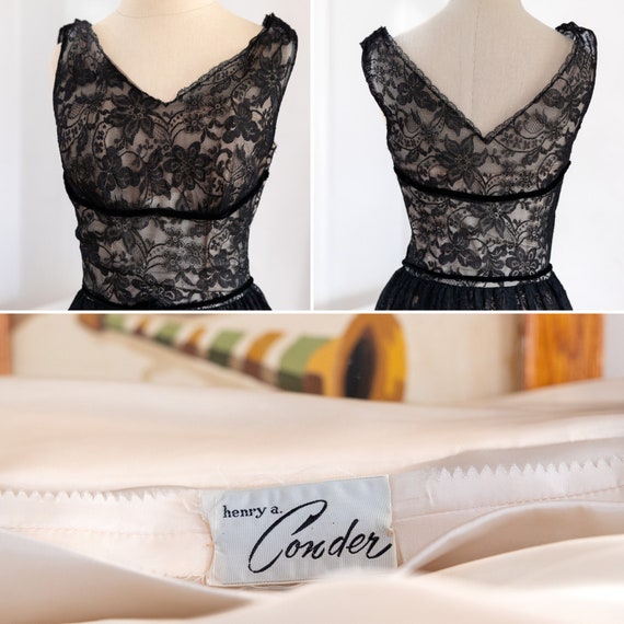 1950's Henry A Condor Black Lace Dress - image 8