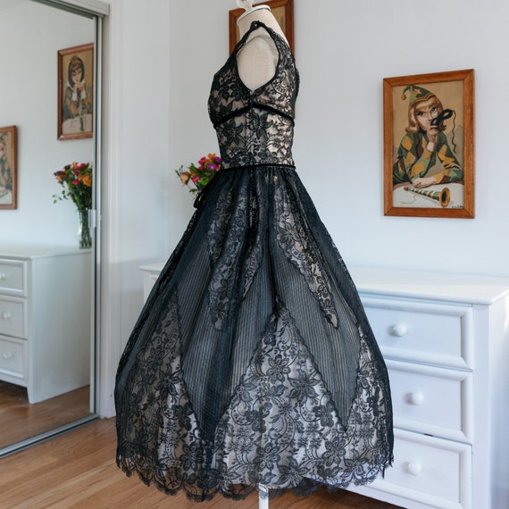 1950's Henry A Condor Black Lace Dress - image 4