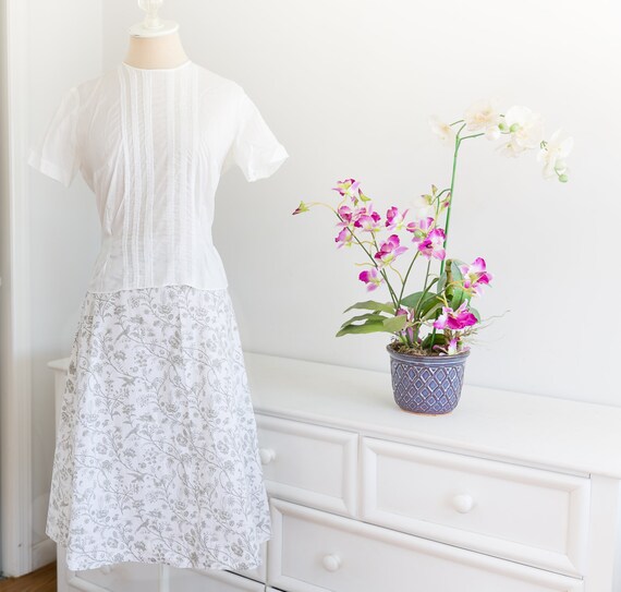 1970's Vintage Laura Ashley White Floral Handmade
