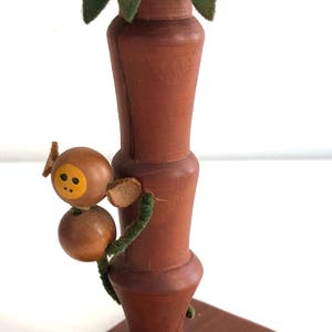 1960 Danish Teak Leather Pipe Cleaner Monkey Candle Holder in Hans Bolling Kay Bojesen Style