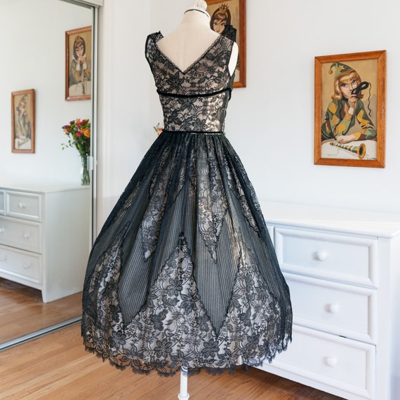 1950's Henry A Condor Black Lace Dress - image 3