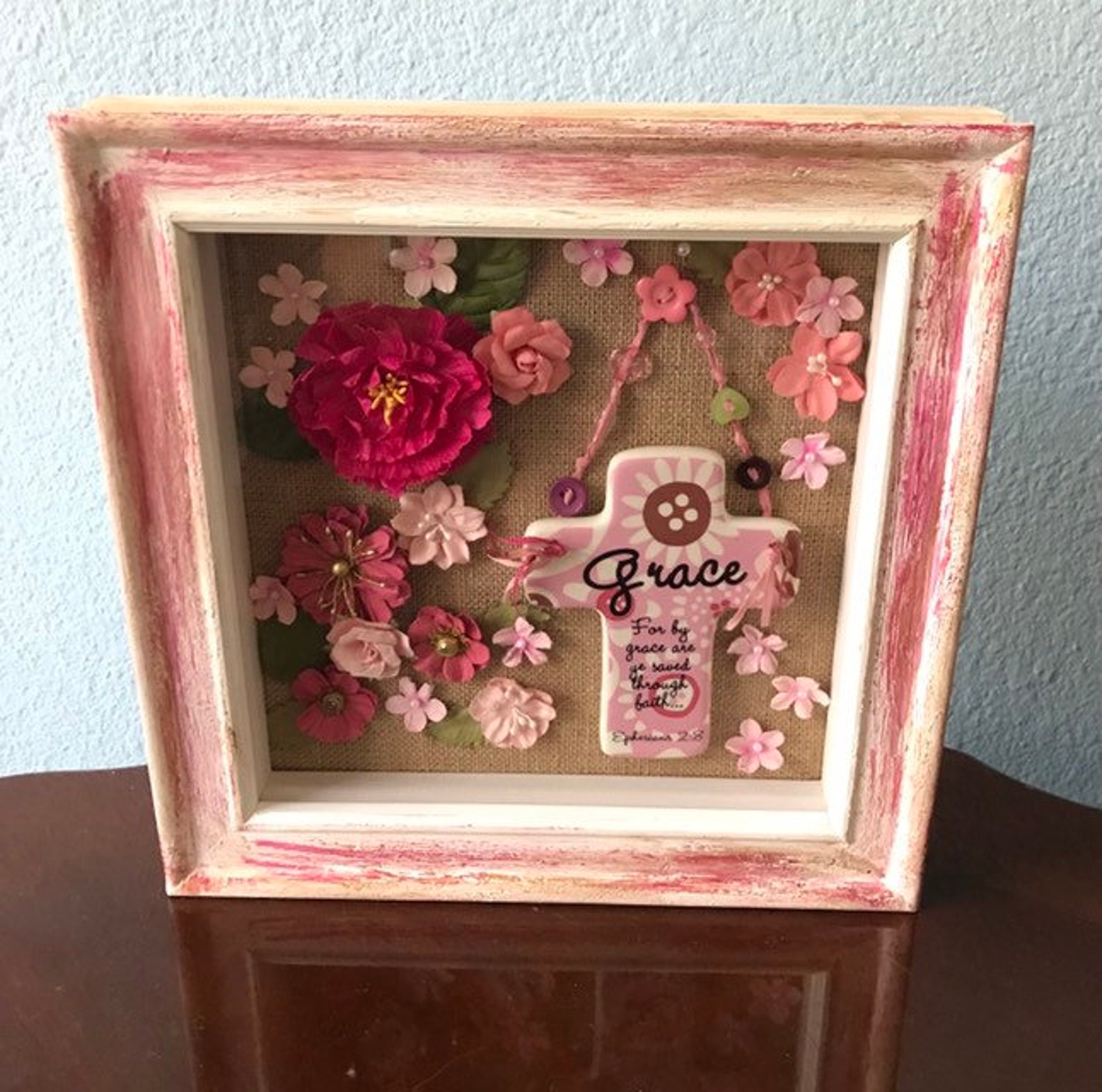 Decorated Shadow box / religious shadowbox/ home decor/ Etsy