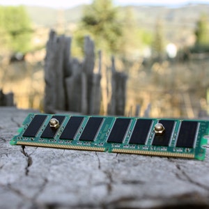Upcycled RAM Chip Hair Barrette: Nerdy Tech Accessory