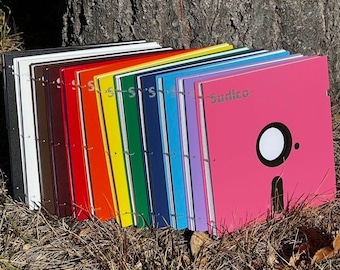 Quaderno floppy disk: diario copto rilegato a mano da 5,25 pollici