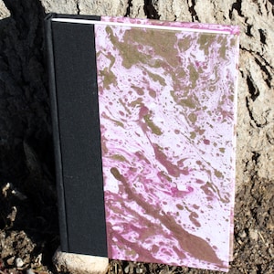 4x6 inch Cute Marbled Notebook - White Marbled Paper Blank Notebook/Journal/Sketchbook, Hand bound Case Bound Journal