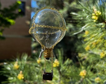 Ornament, Steampunk Hot Air Balloon, Recycled Tech, Handmade, Cosplay, Upcycled/Recycled, Gift for Artist, Dirigible