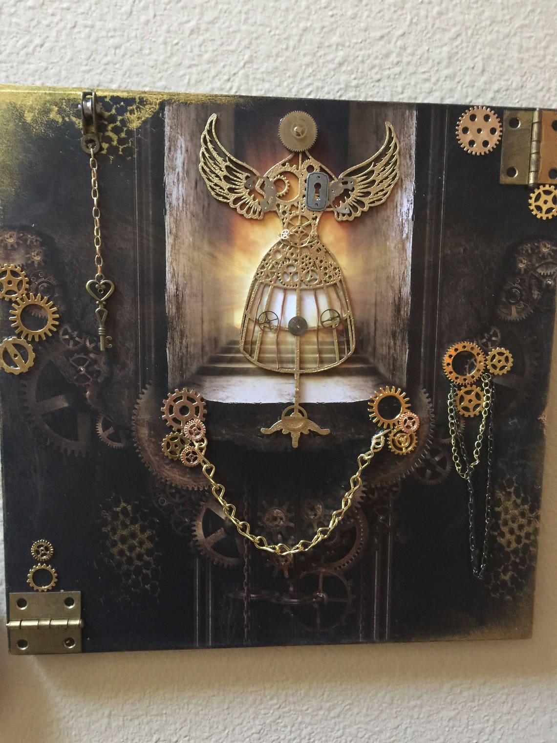 Steampunk Heaven Gears Mechanical Steam Punk Love Doorway Etsy