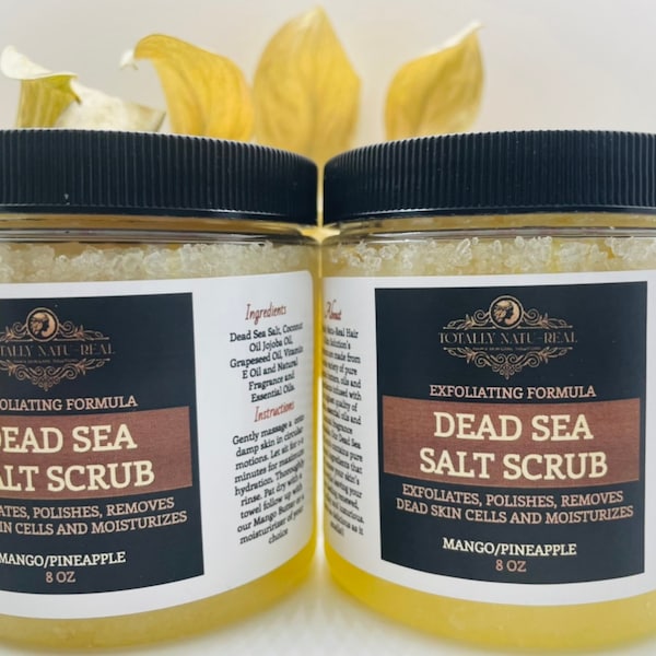 Exfoliating Dead Sea Salt Scrub Pineapple Mango 8 oz