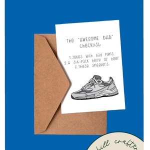 Drôle de carte de fête des Pères, pour papa, papa, baskets, chaussures papa, blagues, ventre de bière six pack, mauvaise blague, fête des Pères heureux, vous êtes génial, punny