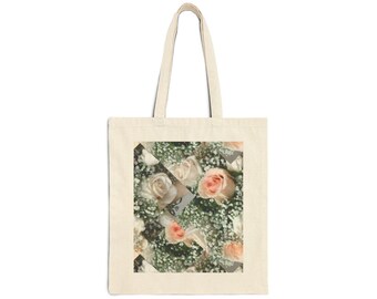 Blush Rose Bouquet, Cotton Canvas Tote Bag