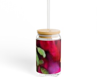 Vibrant Rose Bouquet, Sipper Glass, 16oz