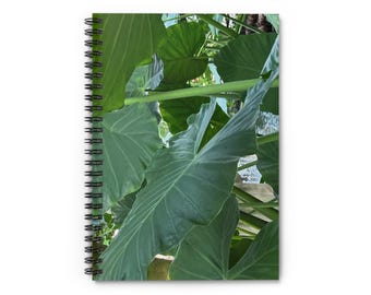 Tropical Green Leaves , Spiral Notebook - Ruled Line