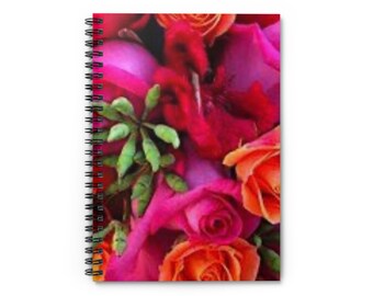 Vibrant Rose Bouquet, Spiral Notebook - Ruled Line