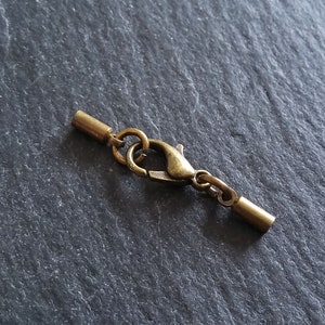 6 or 30 Antique Bronze End Cap Sets for 1.5mm Cord Necklaces & Bracelets (2mm end caps)