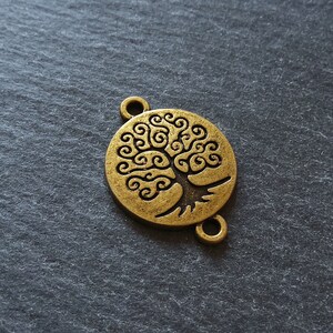 6 or 30 Antique Bronze Tone Round Tree of Life Connector Charms 27x20mm Nickel FREE