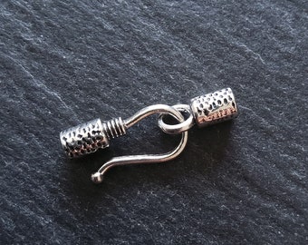 10 ou 50 jeux d'embouts et de crochets et de crochets pour cordon de 2,5 mm à 3 mm, ton argent vieilli