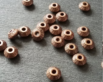 10 Metallperlen Spacer Zwischenperlen Linsen 6x4mm versilbert gebürstet