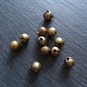 10 or 50 Antique Bronze Tone 10mm Brass Bells Bell Charms 13x10mm