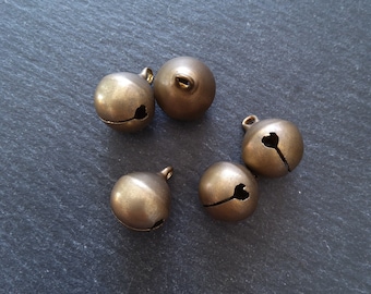 6 or 30 Antique Bronze Tone Brass 15mm Bells Bell Charms 19x15mm