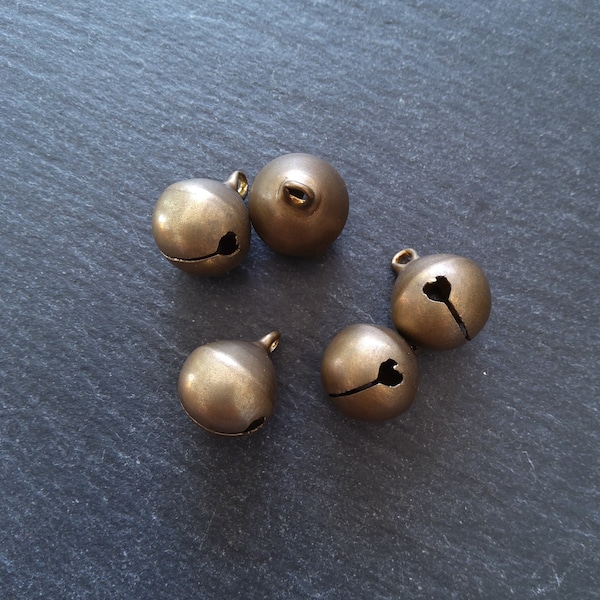 6 or 30 Antique Bronze Tone Brass 15mm Bells Bell Charms 19x15mm