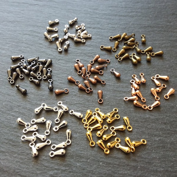 50 Extender Chain Drops in Antique Bronze, Gunmetal, Antique Silver Tone, Copper, Rose Gold,  Gold Plated or Bright Silver Plated 7x3mm