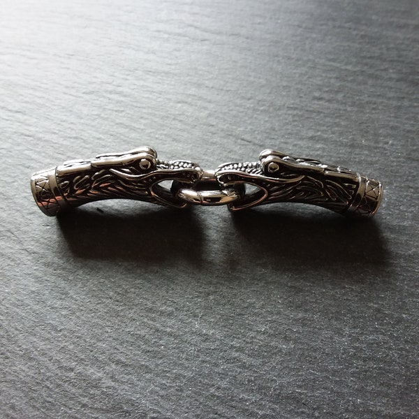 Stainless Steel Dragon End Cap Connector Set for 8mm Cord Bracelet Ends