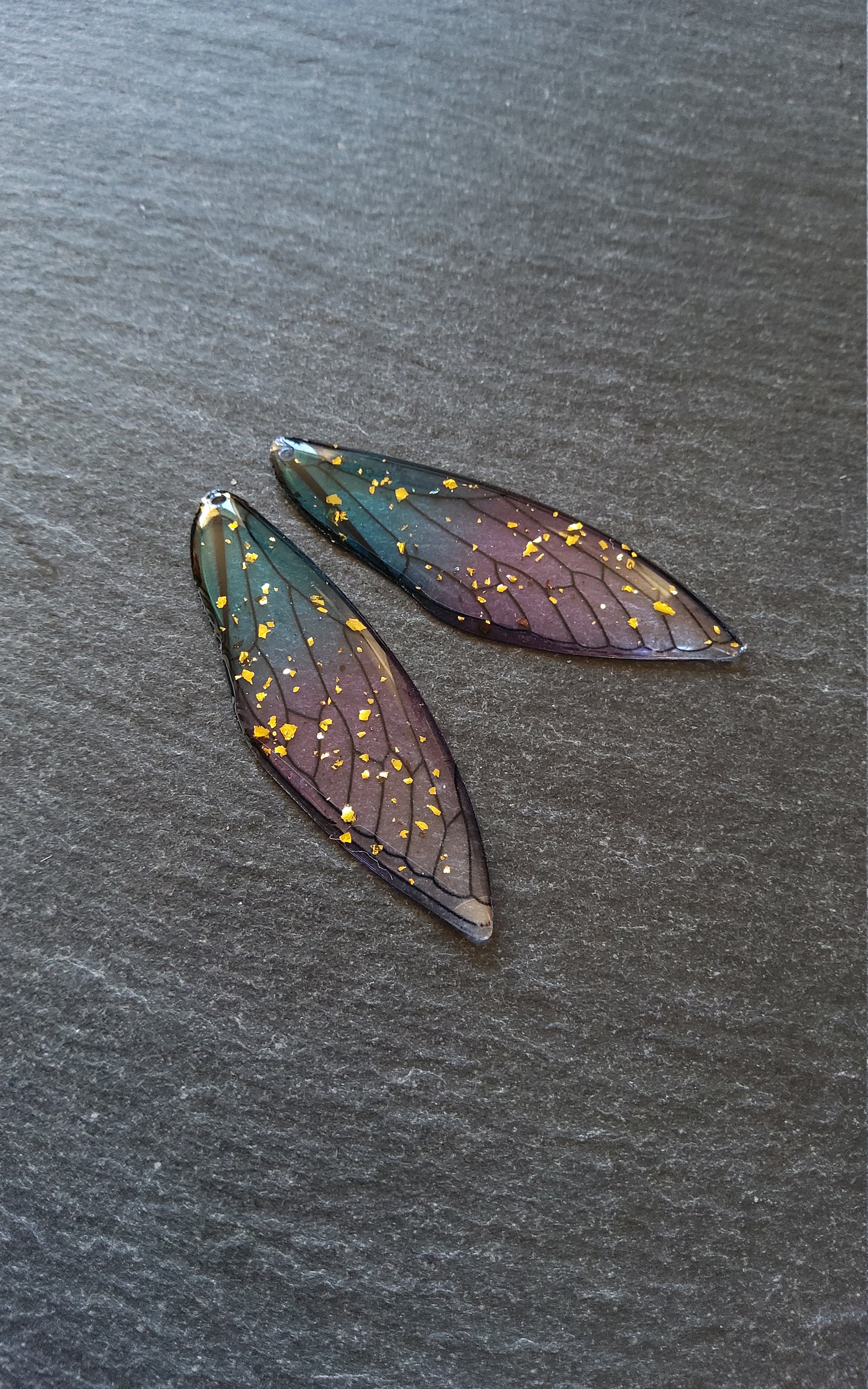 2 or BULK 10 Fairy Wings Resin Clear Blue & Purple 51x16mm Etsy
