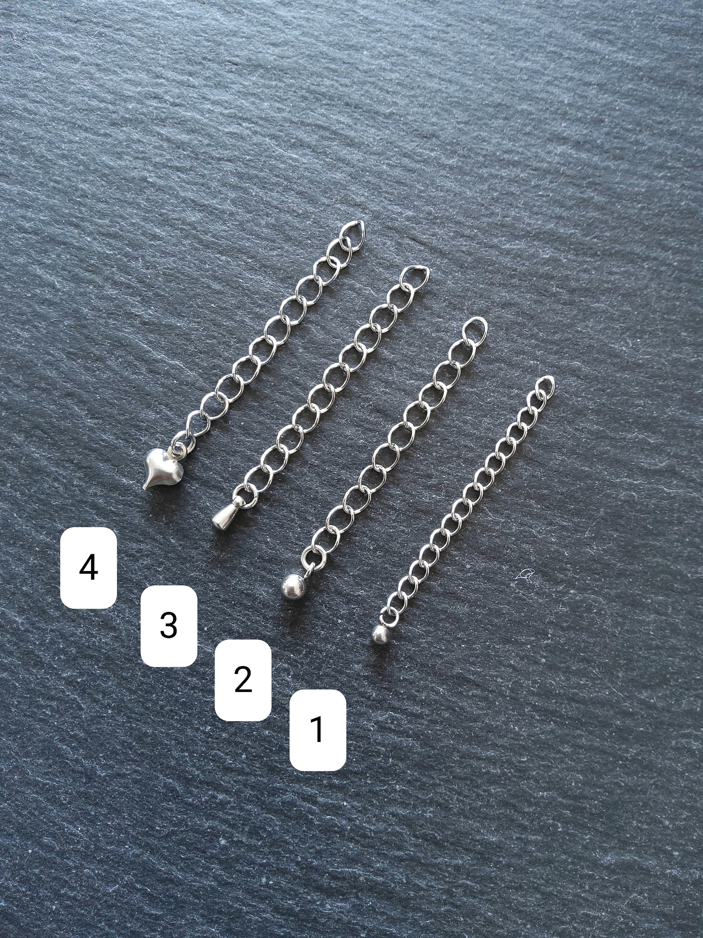 50pcs/lot 5 7cm Stainless Steel Bulk Necklace Extension Chain Tail