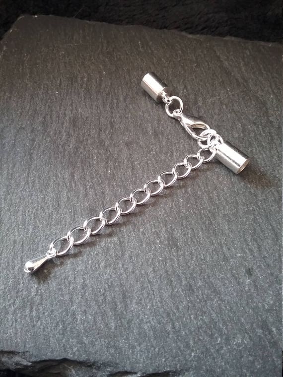 BULK 25 sets Patterned Bronze End Caps for 3mm Cord with 14mm Clasps /& Chain UK