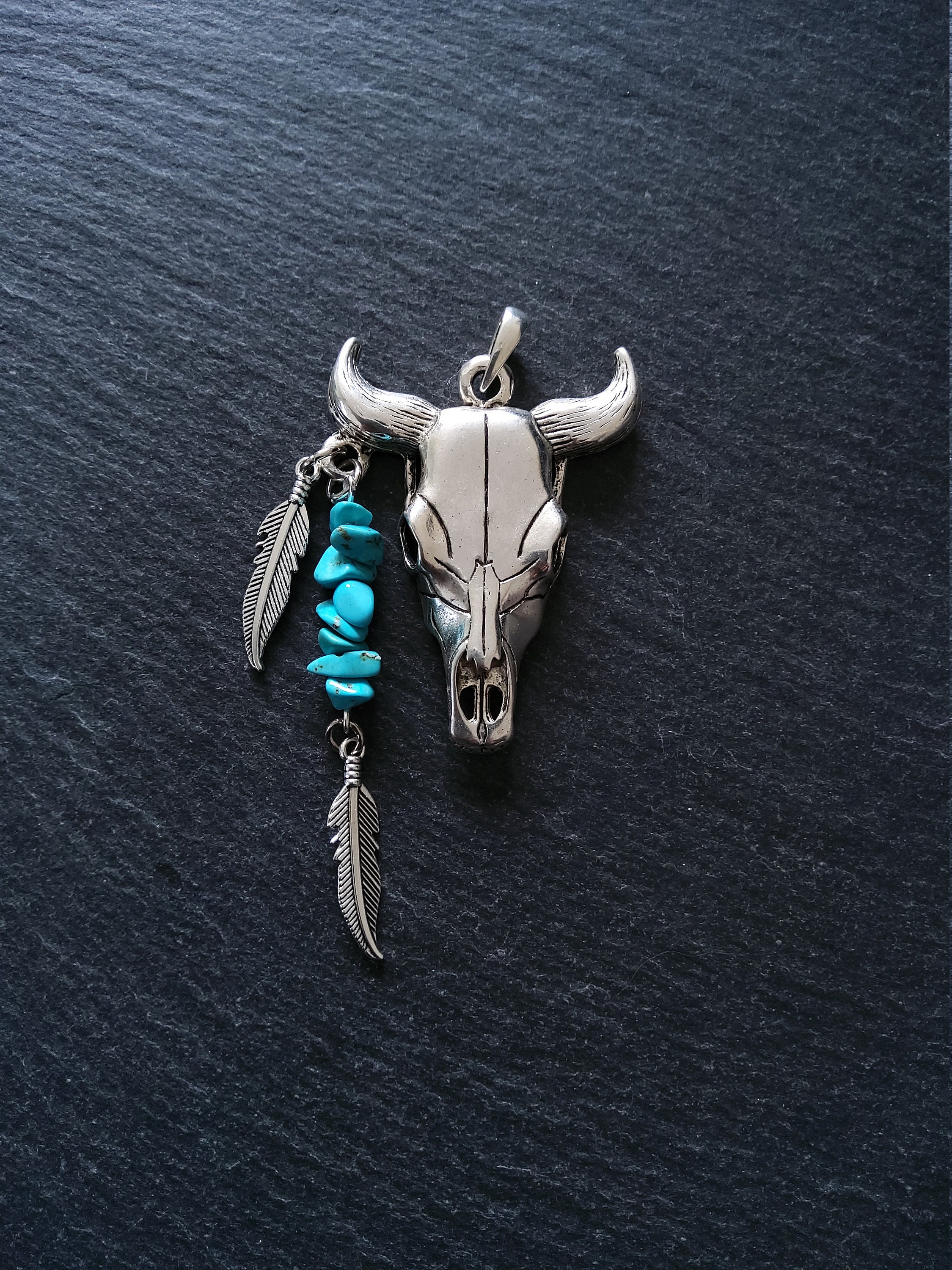 Turquoise clearance skull necklace