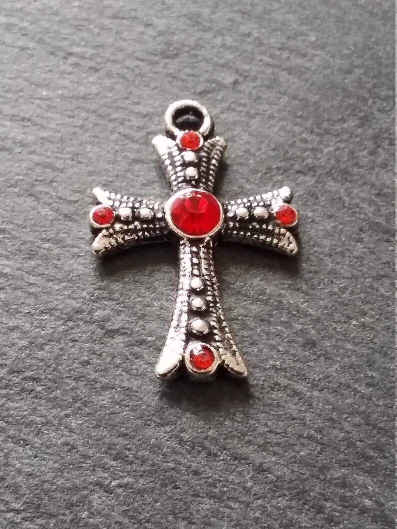 4 or BULK 20 Gothic Cross Crucifix Pendant Charms Red | Etsy