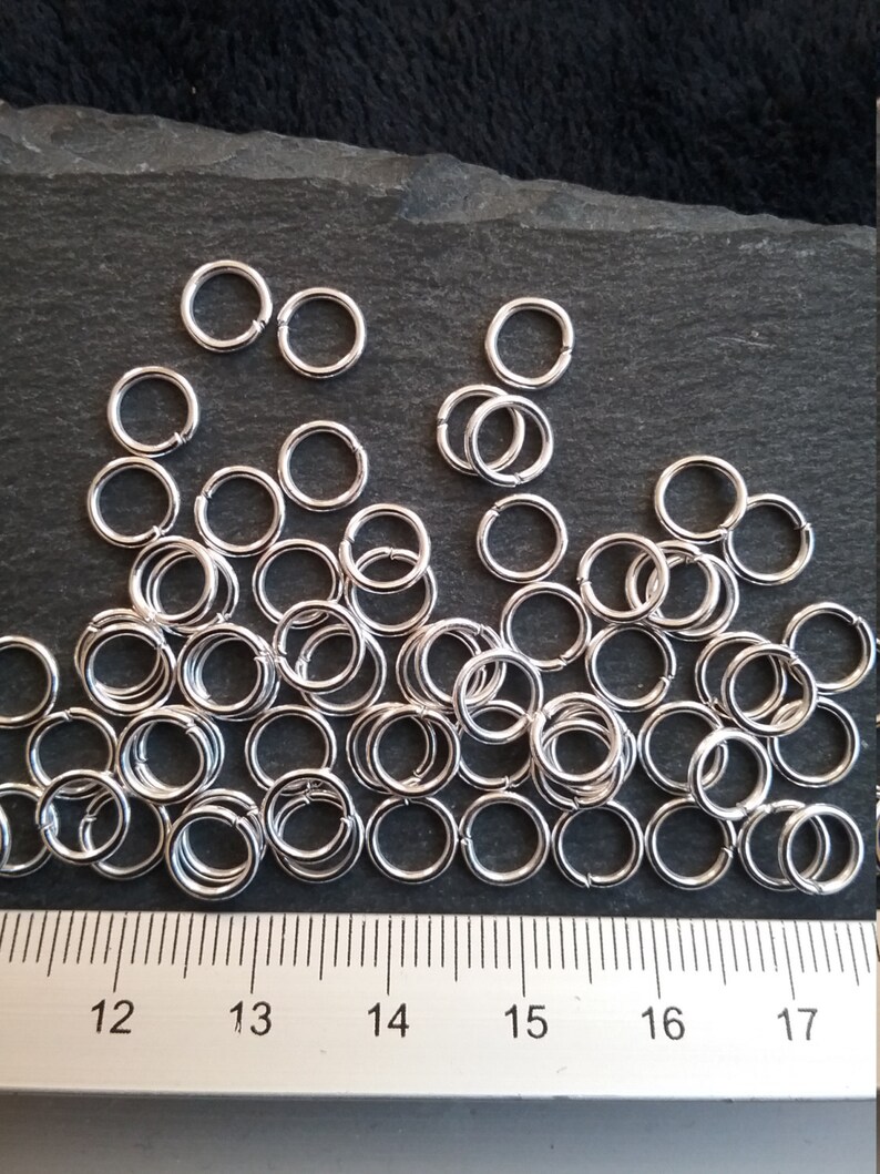 100 or BULK 500 Silver Plated 7mm Strong Jump Rings Diameter 1mm 18 Gauge