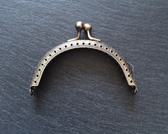 Fermoir à motif en forme d'arche en métal, bronze antique, 8,5 cm pour sac à main (3 3/8 po.)