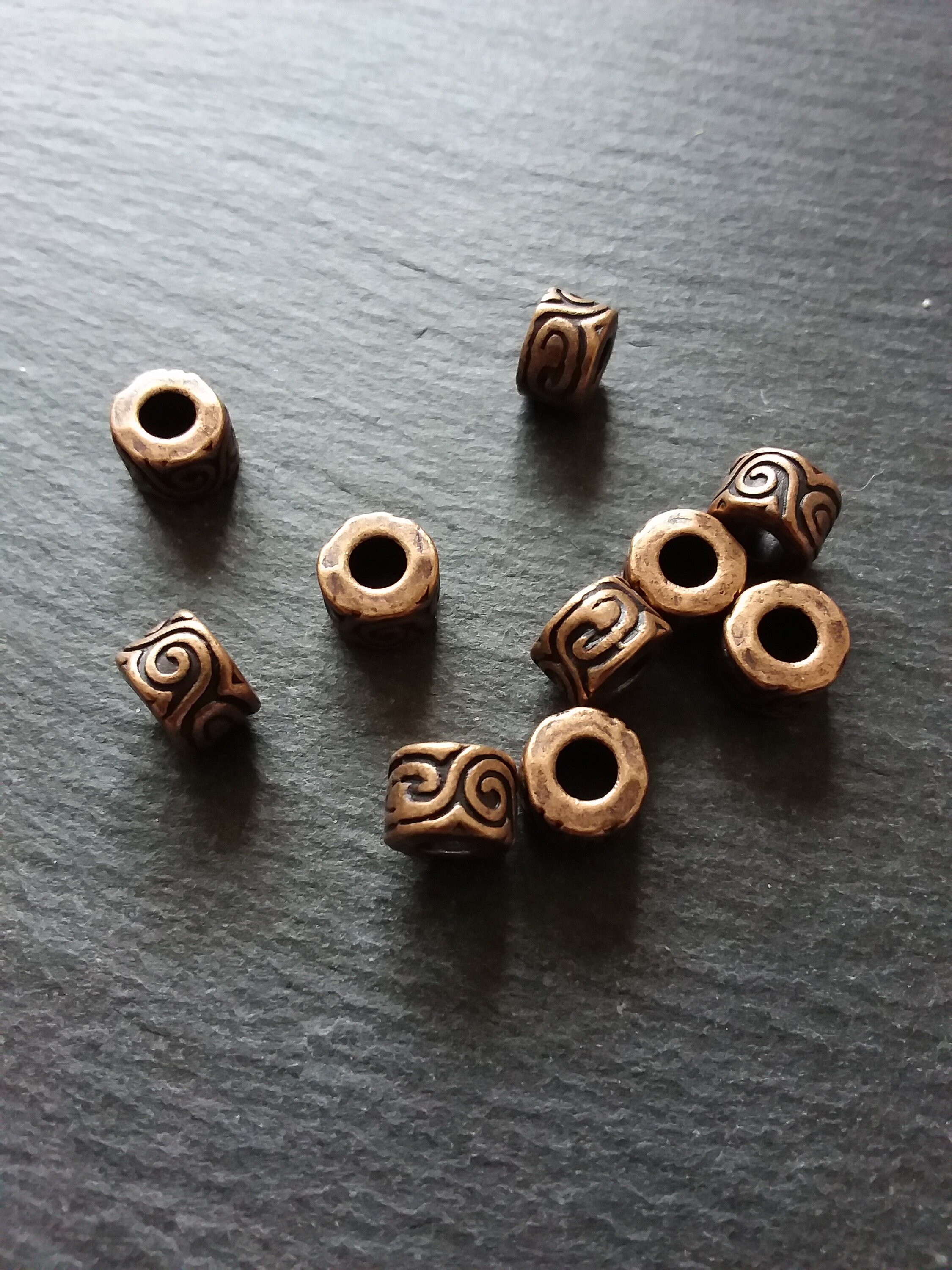 6.5MM Tibetan Antiqued Red Copper Metal Alloy Bead Spacers 