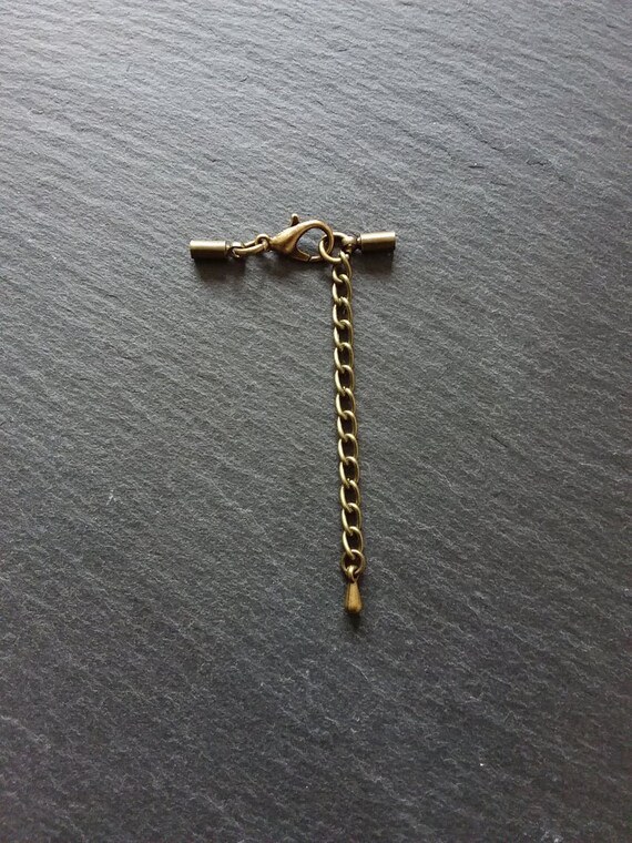 6 Sets Antique Bronze END CAPS Tips for 1.5mm to 2mm Cord /& 12mm Lobster Clasps