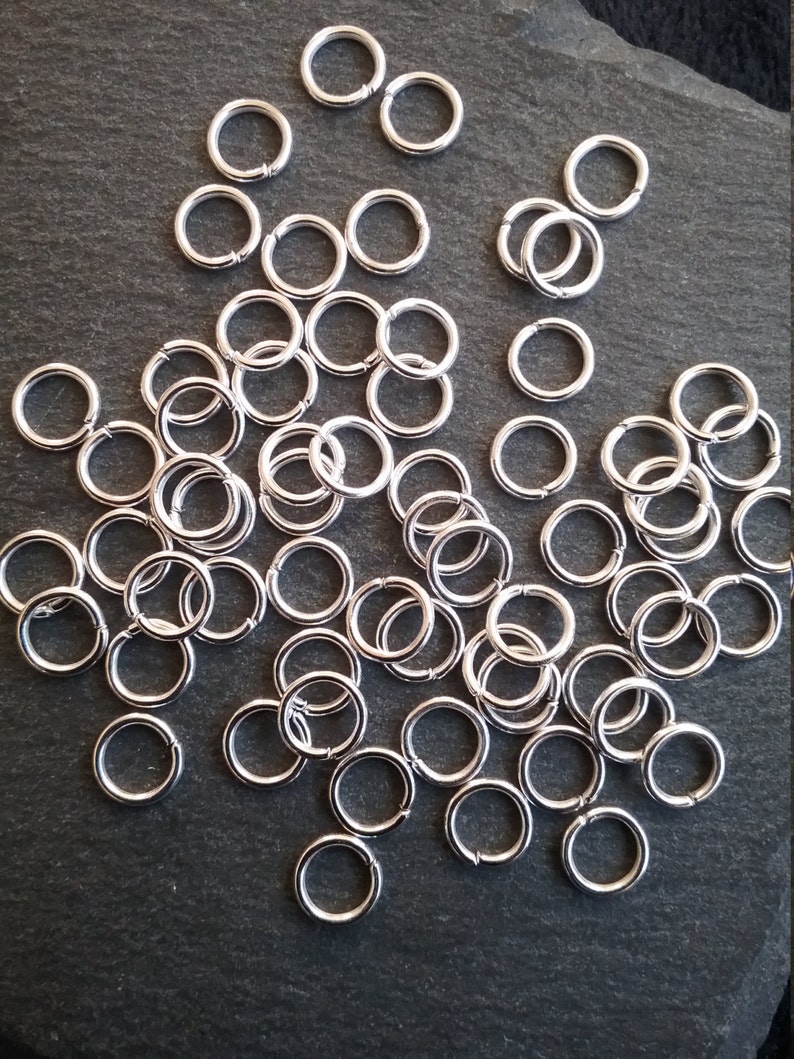 100 or BULK 500 Silver Plated 7mm Strong Jump Rings Diameter 1mm 18 Gauge