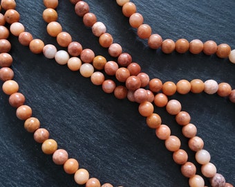 8.3mm Natural Dark Pink Aventurine Round Beads Undyed Full 15 Inch Strand (DPA8-4)