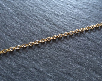 1 Meter Length of Genuine 18K Plated Stainless Steel Cable Chain 2.5x2x0.5mm Closed Link