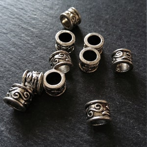 set of 10 beads columns 9x7 mm in Tibetan silver bronze