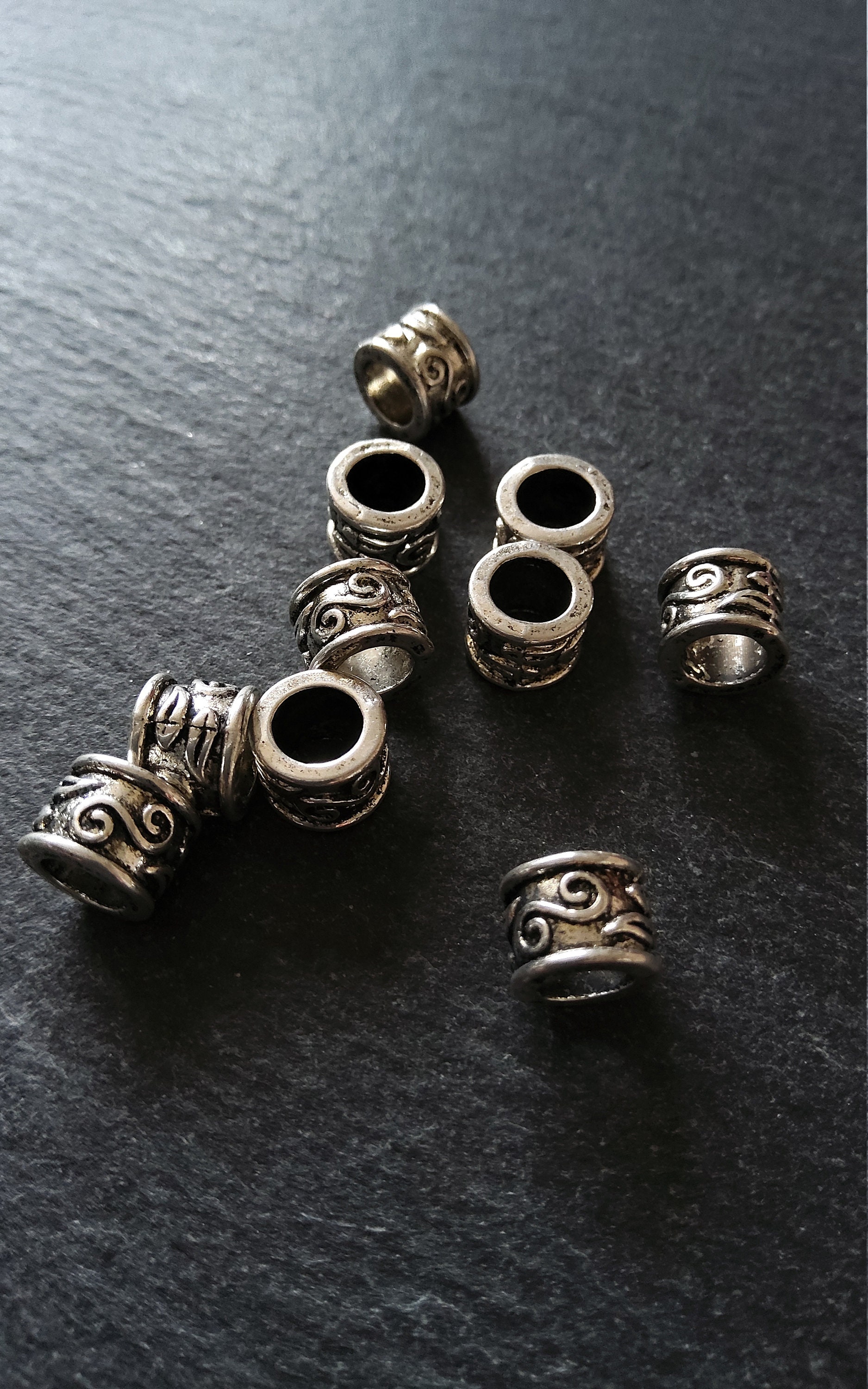 300 Tibetan Silver Cylindrical Spacer Bead Stopper For Jewelry