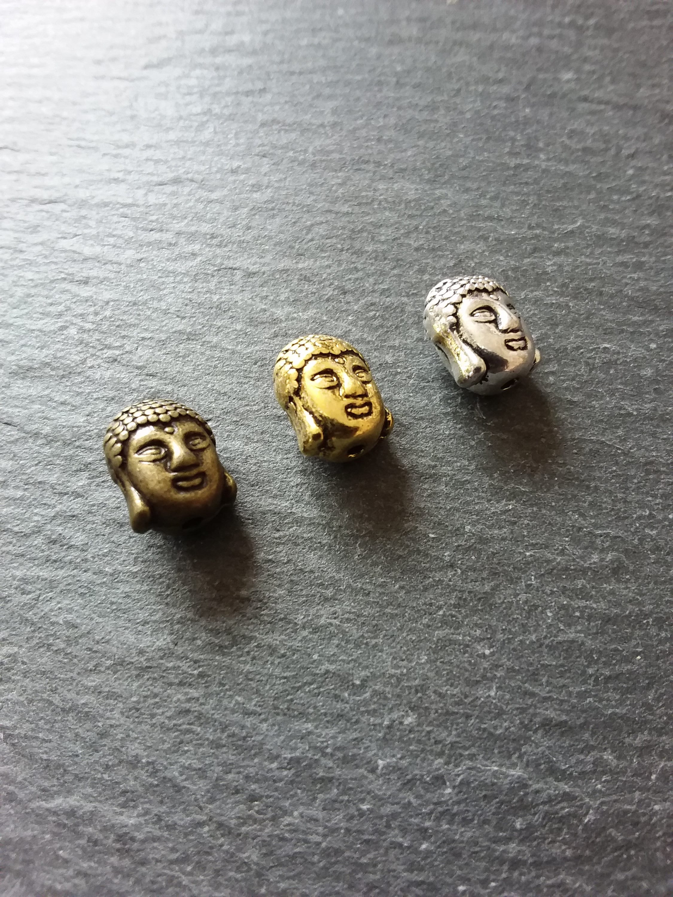 Gold Buddha Beads, Tibetan Beads, Gold Mala Beads, Gold Spacer Beads, Yoga  Beads, Gold Bali Beads, 3 Pc