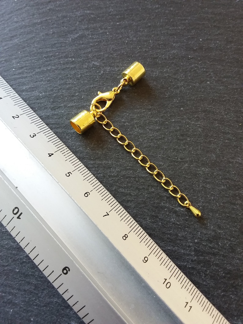 5 or BULK 25 Gold Plated End Cap Sets for 5mm Cord Necklaces Etsy