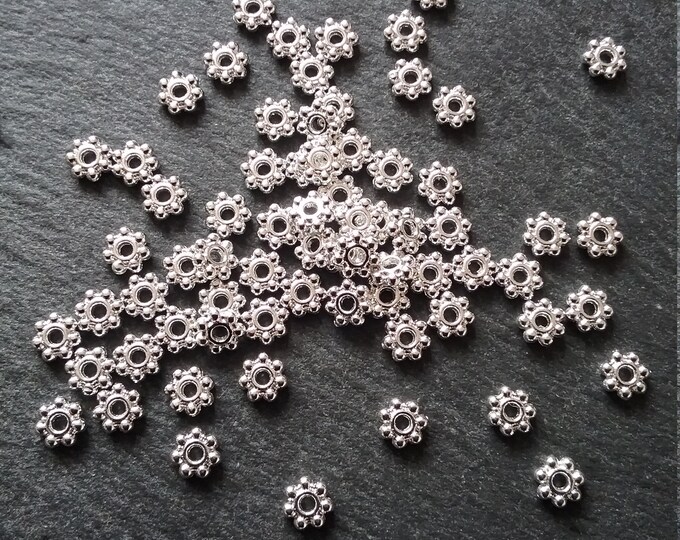 4mm Daisy Spacers 50 Antique Gold Bali Spacers Heishi Bali Etsy