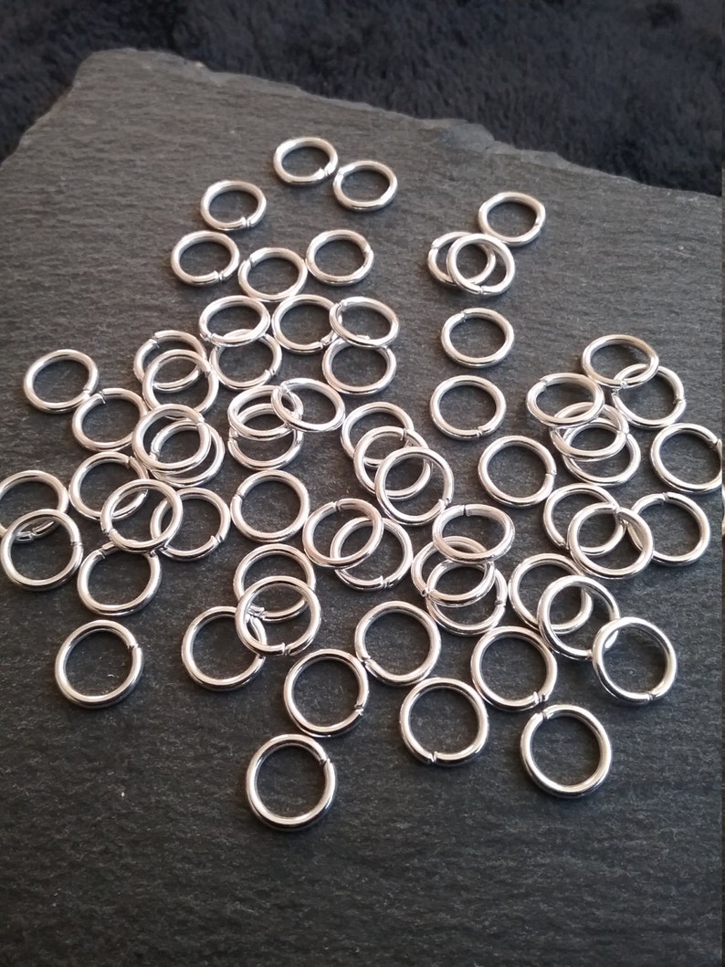 100 or BULK 500 Silver Plated 7mm Strong Jump Rings Diameter 1mm 18 Gauge